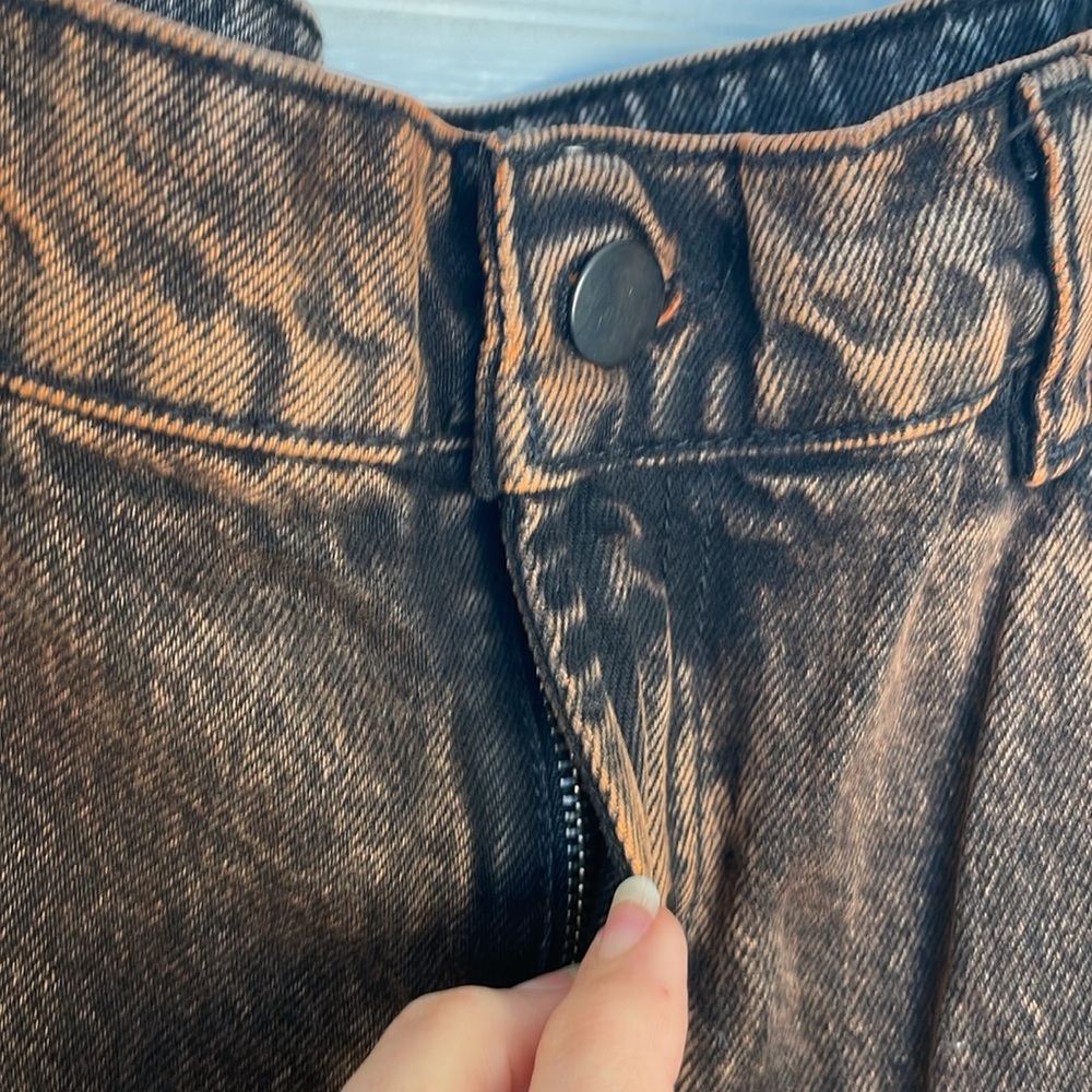 ZARA MAN NEW YORK EDITION WASHED EFFECT RELAXED FIT JEANS BLACK & BRONZE SIZE 44 - Picture 3 of 11